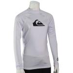 Quiksilver Boy's All Time LS Rash Guard - White / Black - XL
