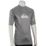 Quiksilver Boy's All Time SS Rash Guard - Sleet Heather - XL