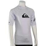 Quiksilver Boy's All Time SS Rash Guard - White / Black - XL