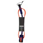 FCS Comp Surfboard Leash - Blood Orange / Navy - 5'