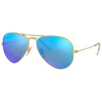 Ray-Ban Aviator Large Metal Sunglasses - Matte Gold / Blue Mirror Polar
