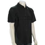 Quiksilver Waterman Tahiti Palms SS Button Down Shirt - Black - XXL