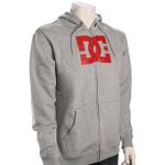 DC Star Zip Fleece Hoody - Heather Grey / Red - XXL
