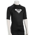 Roxy Girl's Whole Hearted SS Rash Guard - Classic Black / White - XS