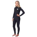 Rip Curl Women's Dawn Patrol 5/3mm Back Zip Full Wetsuit - Black - 12