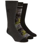 Hurley 3 Pack Half Terry Crew Socks - Olive Camo - L