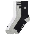 Hurley 3 Pack Half Terry Crew Socks - White / Multi - L