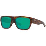 Costa Sampan Sunglasses - Matte Tortoise / Green Mirror Polar Glass