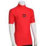 Billabong Boy's All Day Wave SS Rash Guard - Red - M