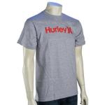 Hurley One and Only T-Shirt - Heather Grey / Red - XL