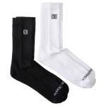 DC 2 Pack Crew Socks - White / Black