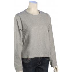 Hurley Solid Perfect Crew LS Women's T-Shirt - Grey Heather - XL