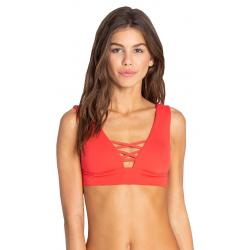 Billabong Sol Searcher Plunge Bikini Top - Sunset Red - XL