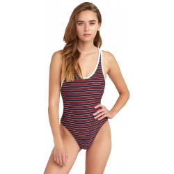 RVCA Red White One Piece Swimsuit - Midnight - L
