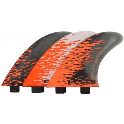 FCS PC-7 Performance Core Surfboard Tri Fin Set - Large - Orange Smoke