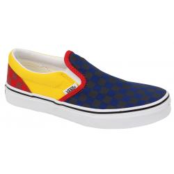 Vans Kid's Classic Slip On Shoe - Navy / Yellow / Red - Youth 4