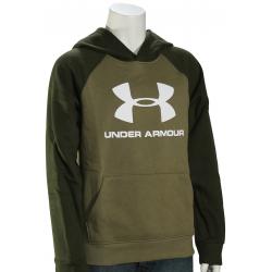 Under Armour Boy's Rival Logo Pullover Hoody - Outpost Green - XL