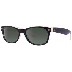 Ray-Ban New Wayfarer Sunglasses - Black on Beige / Green Classic G-15