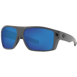 Costa Diego Sunglasses - Matte Grey / Blue Mirror Polar Poly