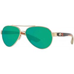 Costa Loreto Sunglasses - Rose Gold / Green Mirror Polar Glass