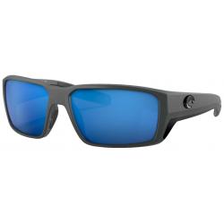 Costa Fantail Pro Sunglasses - Matte Grey / Blue Mirror Polar Glass