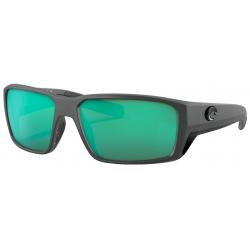 Costa Fantail Pro Sunglasses - Matte Grey / Green Mirror Polar Glass