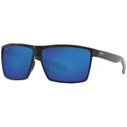 Costa Rincon Sunglasses - Shiny Black / Blue Mirror Polar Glass