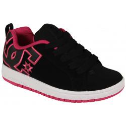 DC Kid's Court Graffik Shoe - Black / Pink Stencil - Youth 6