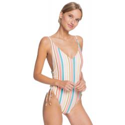 Roxy Beach Classics One Piece Swimsuit - Bright White Aloha Stripes - XL