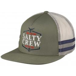 Salty Crew Skipjack Trucker Hat - Army / Silver