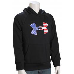 Under Armour Boy's Freedom BFL Rival Pullover Hoody - Black / White - XL