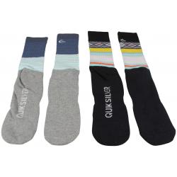 Quiksilver 2 Pack Crew Socks - Navy / Grey