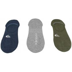 Quiksilver 3 Pack No Show Socks - Olive