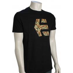 Etnies Icon Print T-Shirt - Black / Camo - XXL