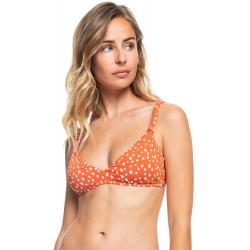 Roxy Tropical Oasis Knotted Triangle Bikini Top - Ginger Spice New Dots - XL