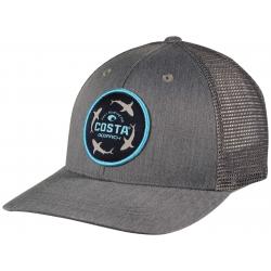 Costa Ocearch Circle Shark Trucker Hat - Grey / Grey