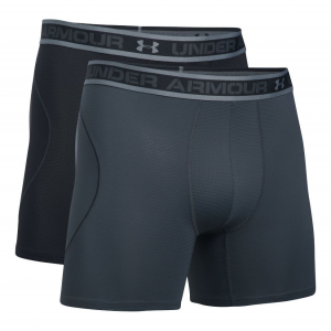 Mens Under Armour ISO Chill 6" 2 pack Boxer Brief Underwear Bottoms(M)