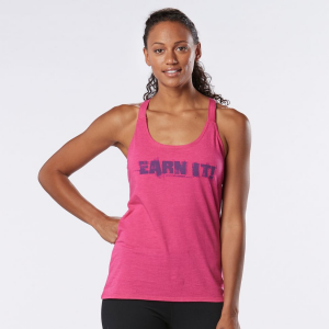 Womens Road Runner Sports Earn It Graphic Sleeveless & Tank Technical Tops(XL)