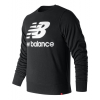Mens New Balance Essentials Stacked Logo Crew Long Sleeve Technical Tops
