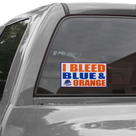 boise state broncos 6'' x 12'' i bleed blue & orange car decal Boise State Broncos 6'' x 12'' I Bleed Blue & Orange Car Decal