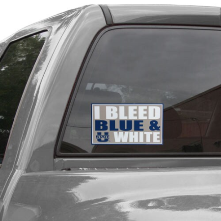 utah state aggies 6'' x 12'' i bleed blue & white car decal Utah State Aggies 6'' x 12'' I Bleed Blue & White Car Decal