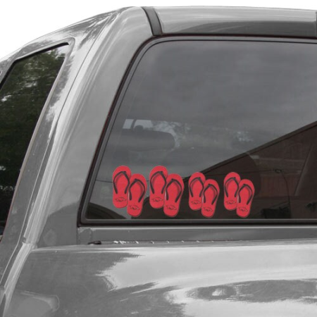 arkansas razorbacks flip flop family car decals Arkansas Razorbacks Flip Flop Family Car Decals