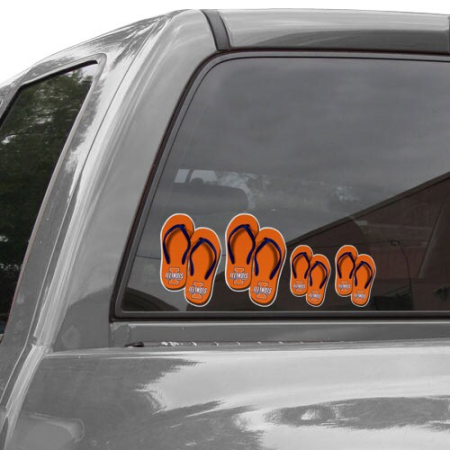 illinois fighting illini flip flop family car decals Illinois Fighting Illini Flip Flop Family Car Decals