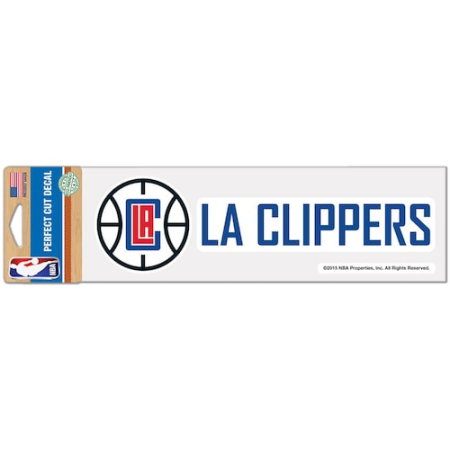 la clippers wincraft 3" x 10" logo & name perfect cut decal LA Clippers WinCraft 3" x 10" Logo & Name Perfect Cut Decal