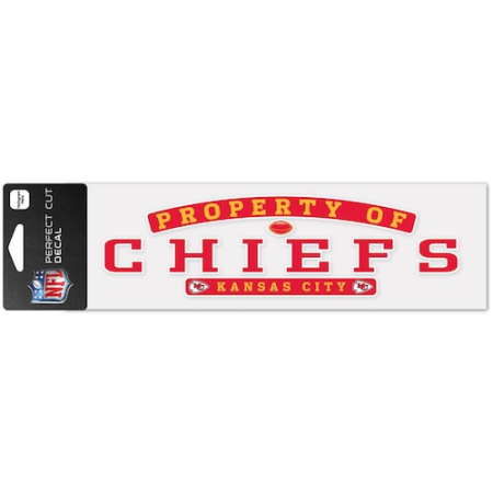 kansas city chiefs wincraft 3" x 10" property of perfect cut decal Kansas City Chiefs WinCraft 3" x 10" Property Of Perfect Cut Decal