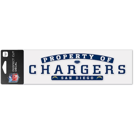 san diego chargers wincraft 3" x 10" property of perfect cut decal San Diego Chargers WinCraft 3" x 10" Property Of Perfect Cut Decal