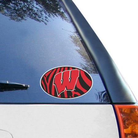 wisconsin badgers 6'' x 6'' zebra die-cut repositionable vinyl decal Wisconsin Badgers 6'' x 6'' Zebra Die-Cut Repositionable Vinyl Decal