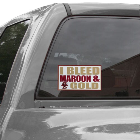 boston college eagles 6'' x 12'' i bleed maroon & gold car decal Boston College Eagles 6'' x 12'' I Bleed Maroon & Gold Car Decal