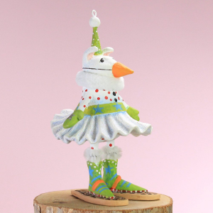 Image of MacKenzie-Childs Patience Brewster - Mini Alaska Snow Dog Ornament