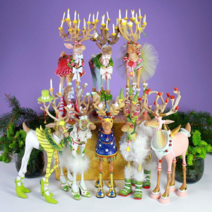 Image of MacKenzie-Childs Patience Brewster - Dash Away Reindeer Figures, Set of 8